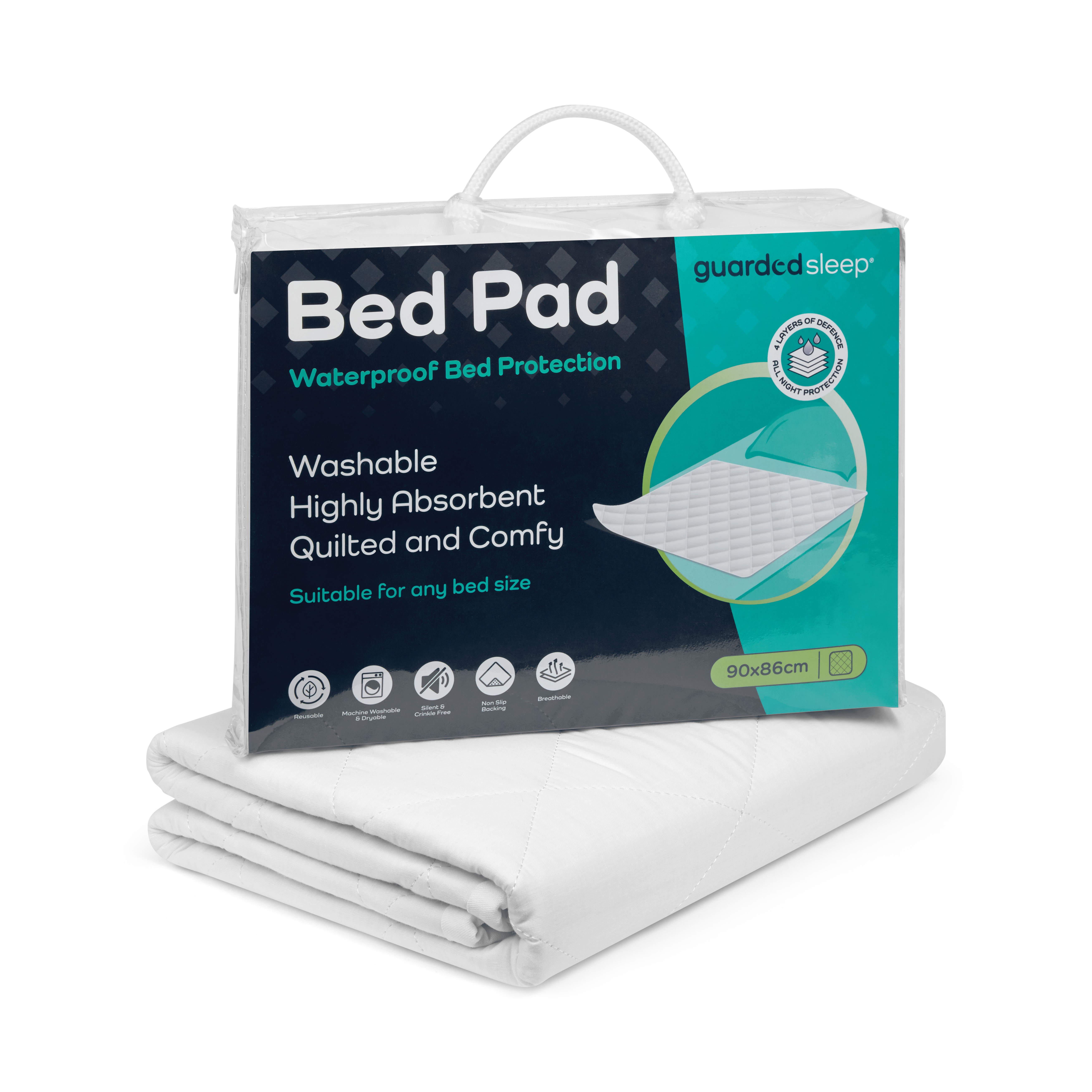 7.AHW004_Bed Pad_90x86cm_cutout - 2-pack with contents folded in front